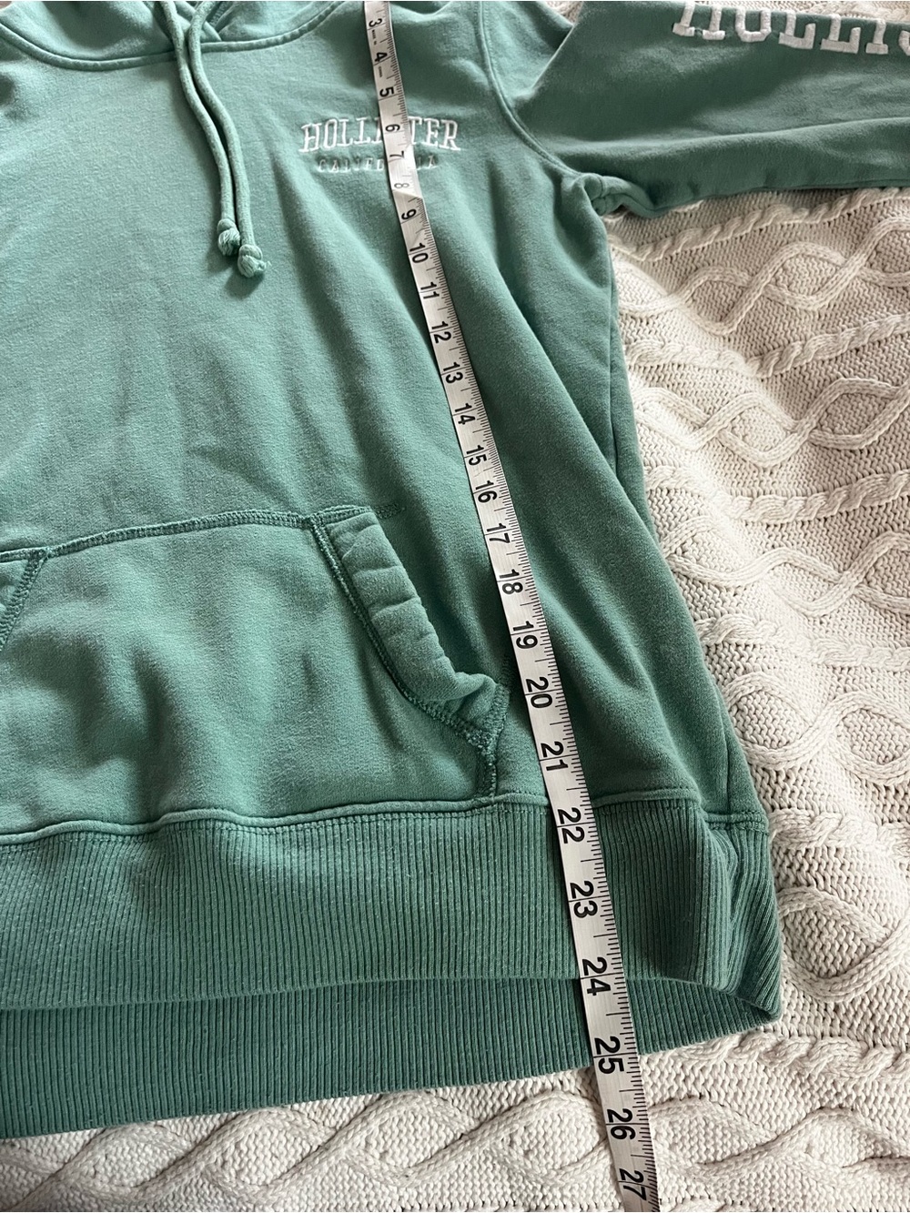 Hollister Green Lightweight Pullover Hoodie Women’s size Medium - Picture 6 of 8
